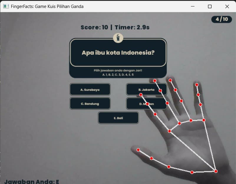 FingerFacts – Gesture-Based Educational Quiz Game
